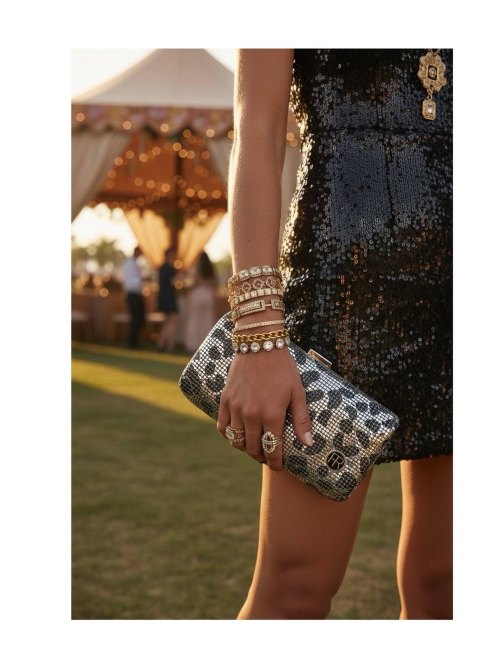 new Felix Rey ☻ Metallic Metal Mesh Animal Print Minaudière Evening Box Bag ☻